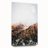Misty Mountain Sunrise, Rustic Autumn Wall Art Print