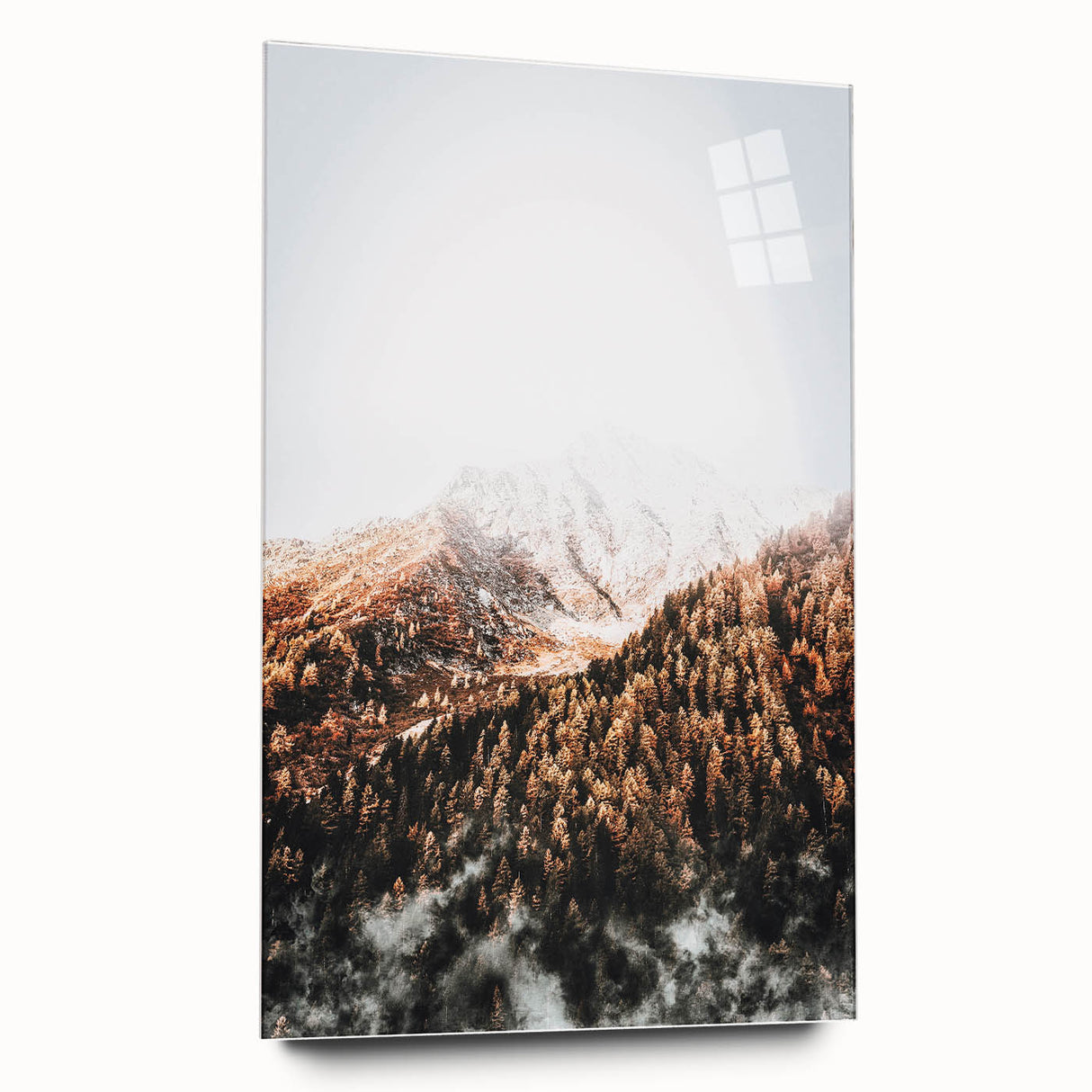 Misty Mountain Sunrise, Rustic Autumn Wall Art Print