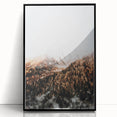 Misty Mountain Sunrise, Rustic Autumn Wall Art Print