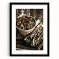 Rustic Wall Art - Pinecones in Wooden Basket, Farmhouse Decor Print