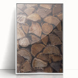 Rustic Wall Art - Stacked Firewood for Cozy Farmhouse Decor