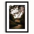 Rustic Landscape Art - Serene Country Road with Distant Red Barn