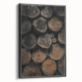 Textured Wood Logs: Rustic Farmhouse Wall Art Print