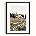 Rustic Barn with Wildflowers Wall Art – Farmhouse Nature-Inspired Decor