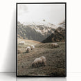 Rustic Sheep in Mountain Landscape – Farmhouse Pastoral Wall Art