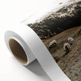 Rustic Sheep in Mountain Landscape – Farmhouse Pastoral Wall Art