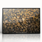 Rustic Log Wall Art – Stacked Firewood for Cozy Farmhouse Decor