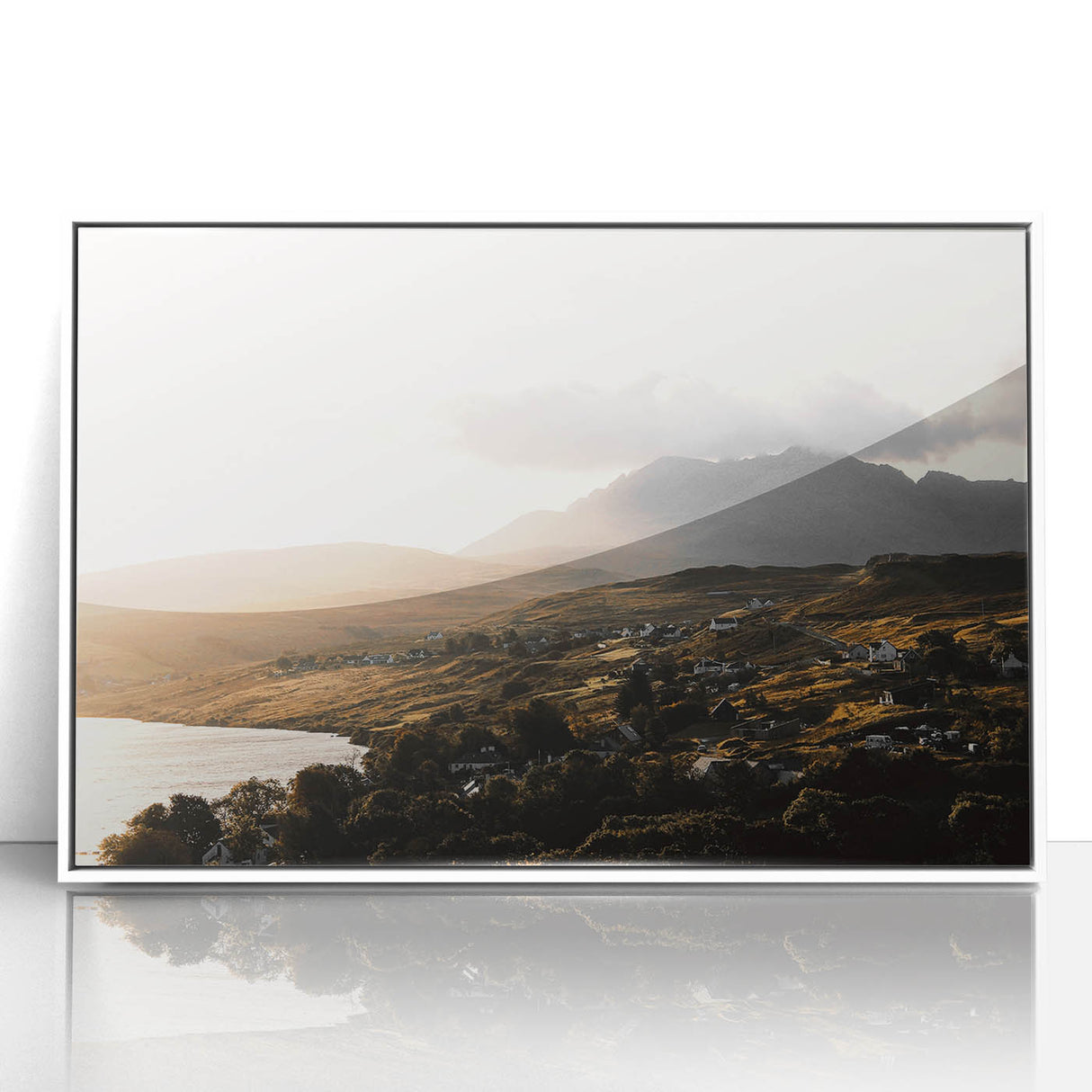 Rustic Countryside Landscape Wall Art – Rolling Hills and Mountain View