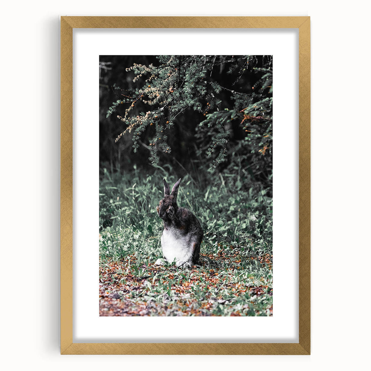 Majestic Forest Rabbit: Rustic Nature Art Print