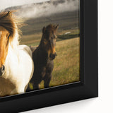 Wild Horses in Countryside Rustic Wall Art – Farmhouse Nature Decor Print