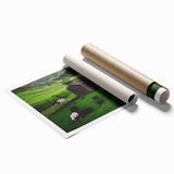 Rustic Wall Art - Farmhouse Barn Landscape with Rolling Green Hills