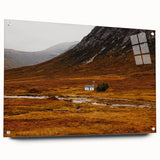 Solitary House in Golden Valley Wall Art | Rustic Farmhouse Decor | Nature Print