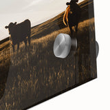 Rustic Cattle Herd Wall Art - Farmhouse Country Landscape Decor