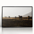 Rustic Cattle Herd Wall Art - Farmhouse Country Landscape Decor
