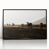 Rustic Cattle Herd Wall Art - Farmhouse Country Landscape Decor