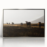 Rustic Cattle Herd Wall Art - Farmhouse Country Landscape Decor