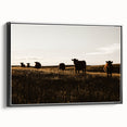 Rustic Cattle Herd Wall Art - Farmhouse Country Landscape Decor