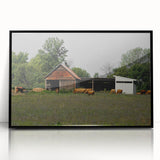Rustic Barn and Cattle Wall Art - Farmhouse Country Decor for Homes"