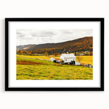 Rustic Farmhouse Barn in Autumn - Vintage Wall Art - Rural Landscape Print