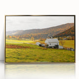 Rustic Farmhouse Barn in Autumn - Vintage Wall Art - Rural Landscape Print