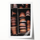 Vintage Clay Pots - Rustic Farmhouse Kitchen Art