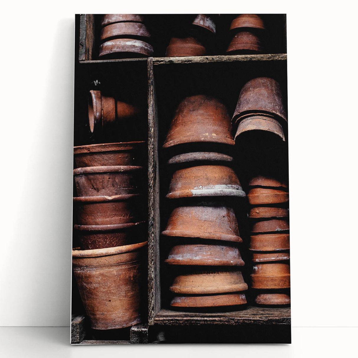 Vintage Clay Pots - Rustic Farmhouse Kitchen Art