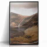 Rustic Wall Art - Mountain Waterfall and Cabin for Farmhouse Decor