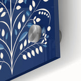 Minimalist Scandinavian Wall Art | Nordic Floral Print in Blue & White