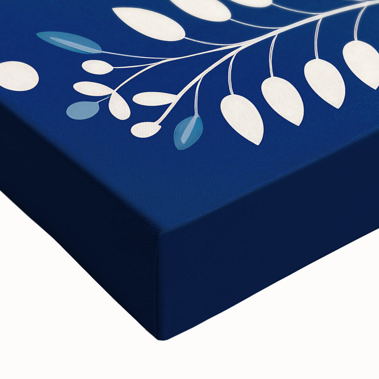 Minimalist Scandinavian Wall Art | Nordic Floral Print in Blue & White