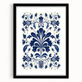 Scandinavian-Inspired Floral Wall Art | Navy Blue Nordic Minimalist Print