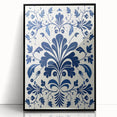 Scandinavian-Inspired Floral Wall Art | Navy Blue Nordic Minimalist Print