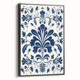 Scandinavian-Inspired Floral Wall Art | Navy Blue Nordic Minimalist Print
