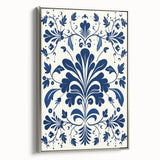 Scandinavian-Inspired Floral Wall Art | Navy Blue Nordic Minimalist Print