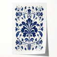 Scandinavian-Inspired Floral Wall Art | Navy Blue Nordic Minimalist Print