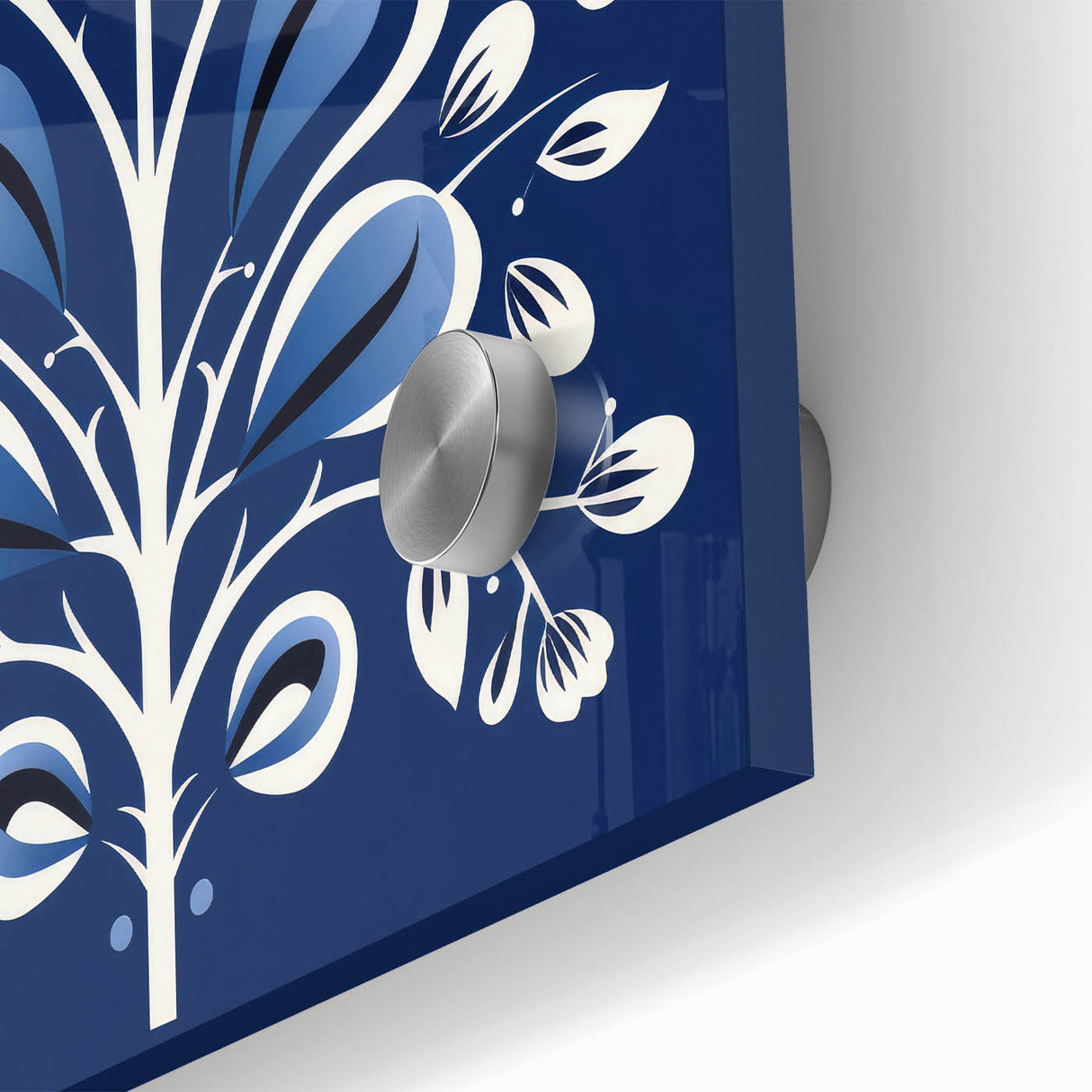 Nordic Minimalist Floral Art | Blue and White Scandinavian Wall Decor