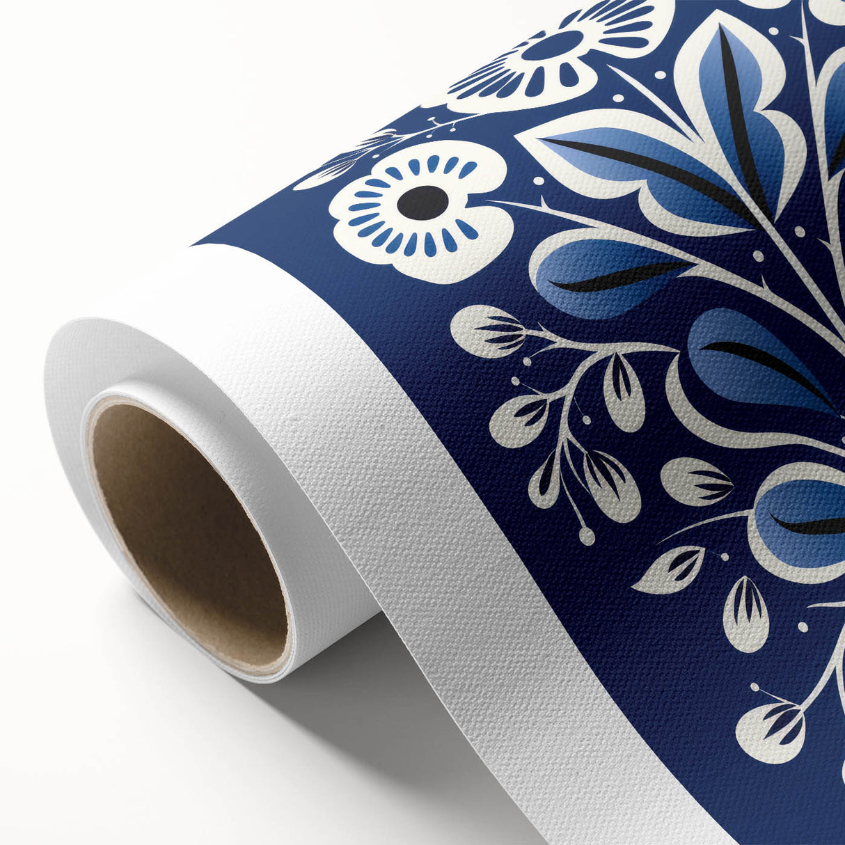 Nordic Minimalist Floral Art | Blue and White Scandinavian Wall Decor