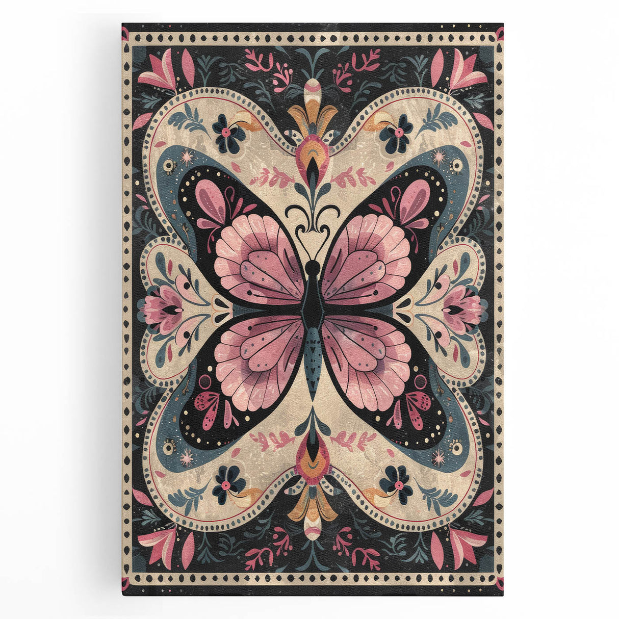 Scandinavian Butterfly Art | Nordic-Inspired Floral Wall Decor Print