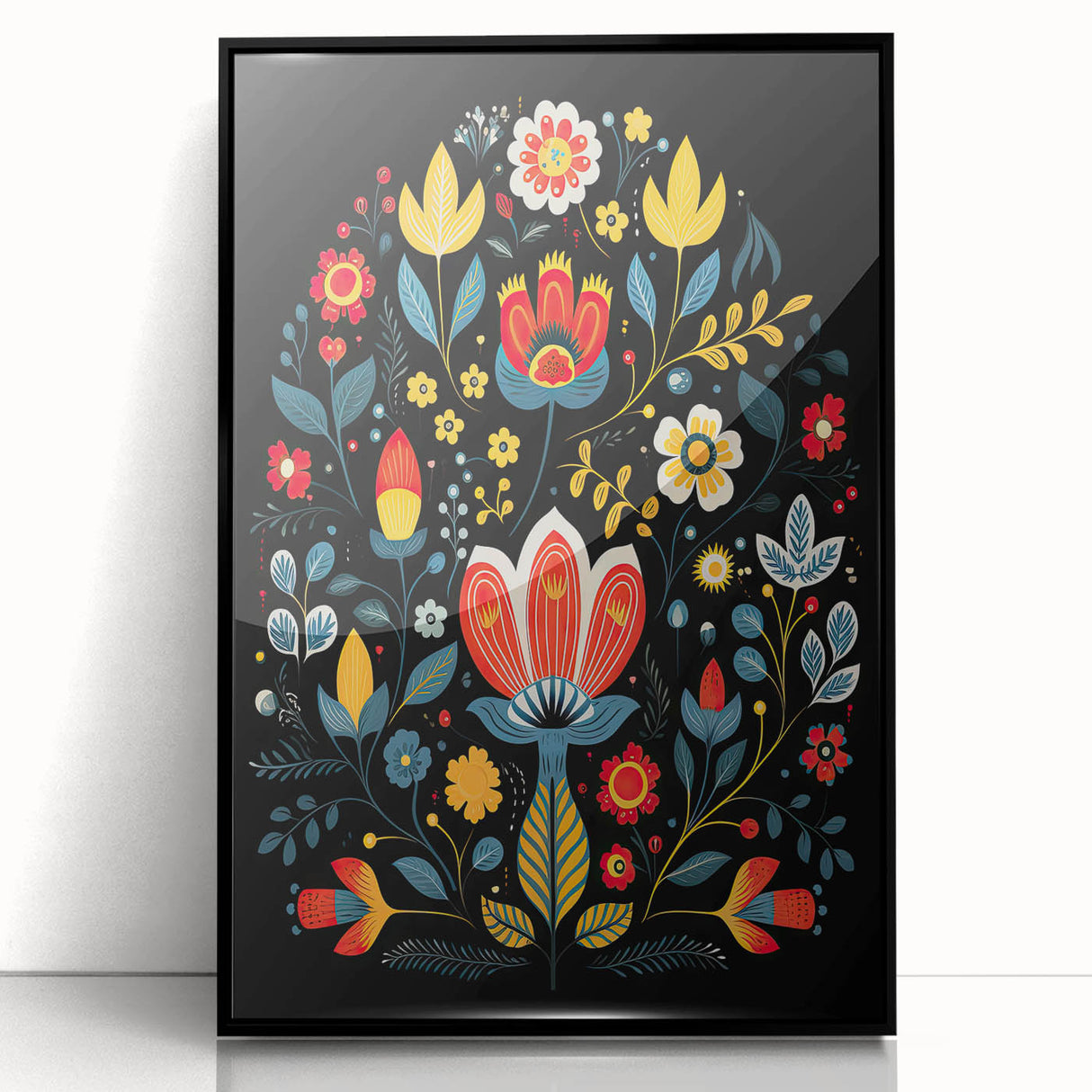 Scandinavian Wall Decor | Minimalist Nordic Floral Art Print