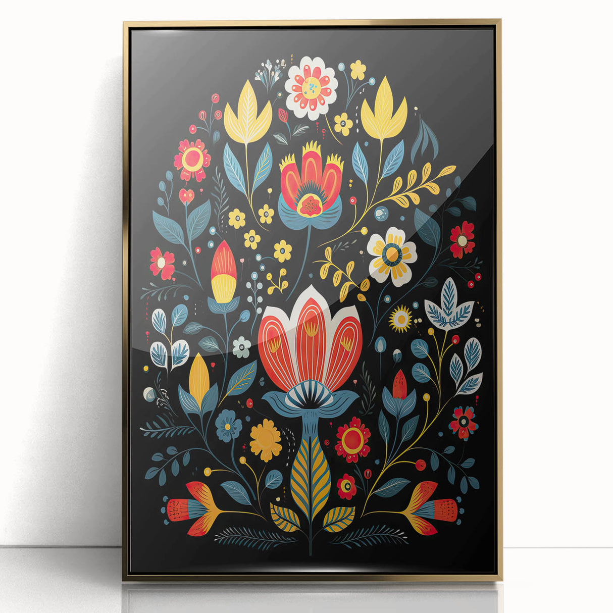 Scandinavian Wall Decor | Minimalist Nordic Floral Art Print