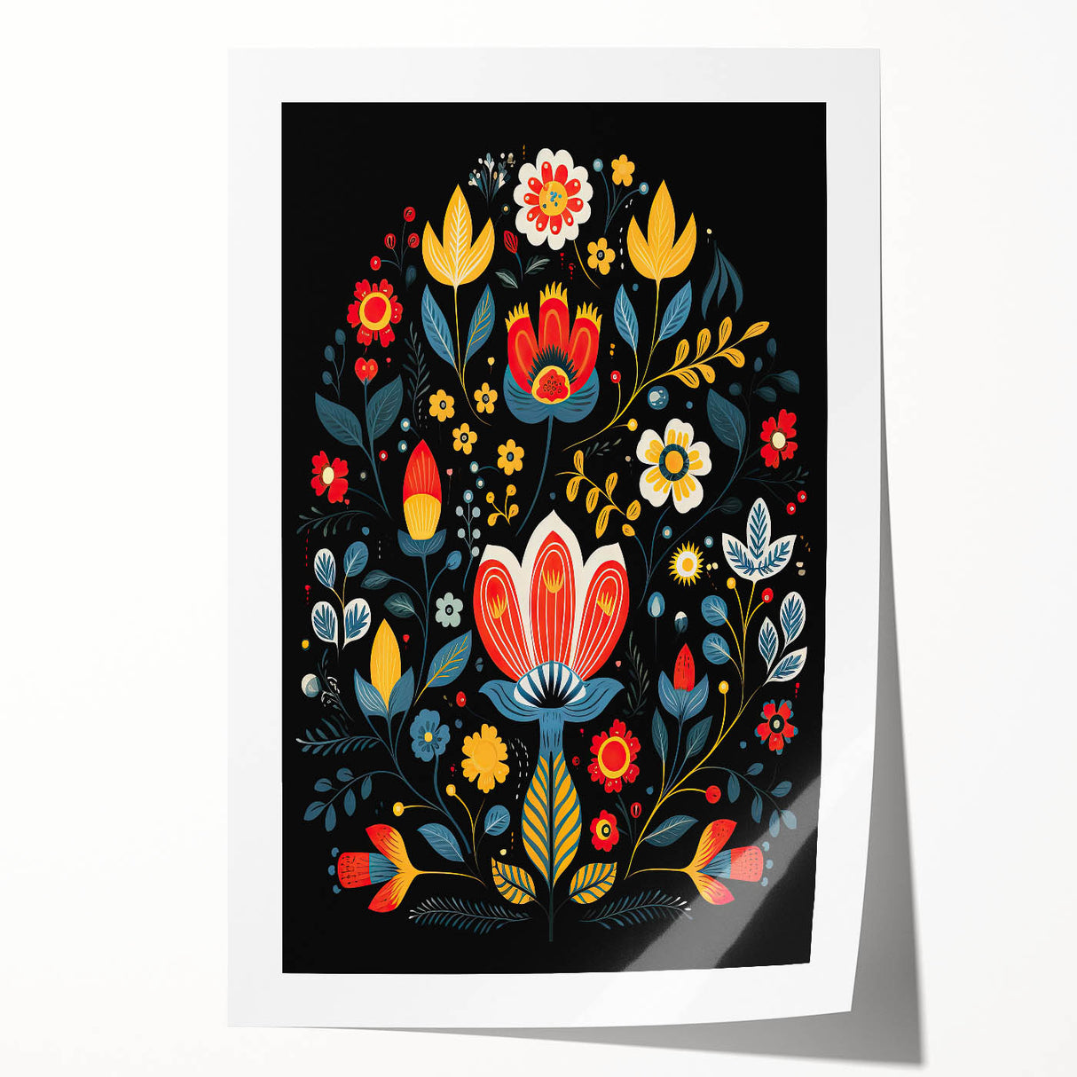 Scandinavian Wall Decor | Minimalist Nordic Floral Art Print