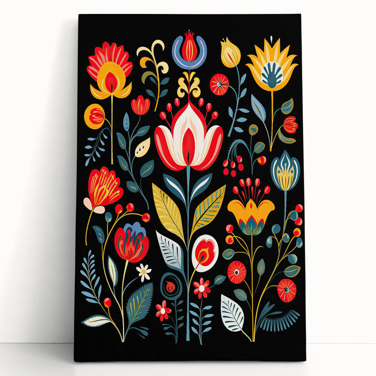 Scandinavian Wall Decor | Vibrant Floral Nordic Art Print