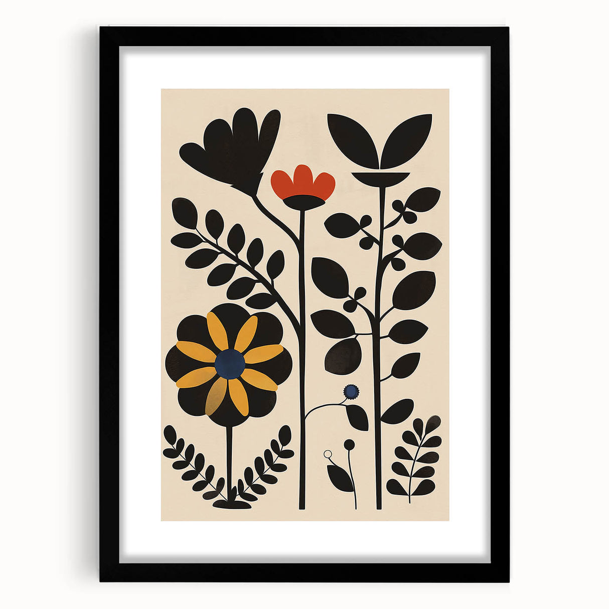 Scandinavian Wall Decor | Bold Minimalist Floral Nordic Art Print | Hygge