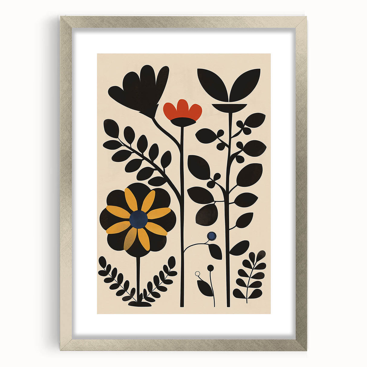 Scandinavian Wall Decor | Bold Minimalist Floral Nordic Art Print | Hygge