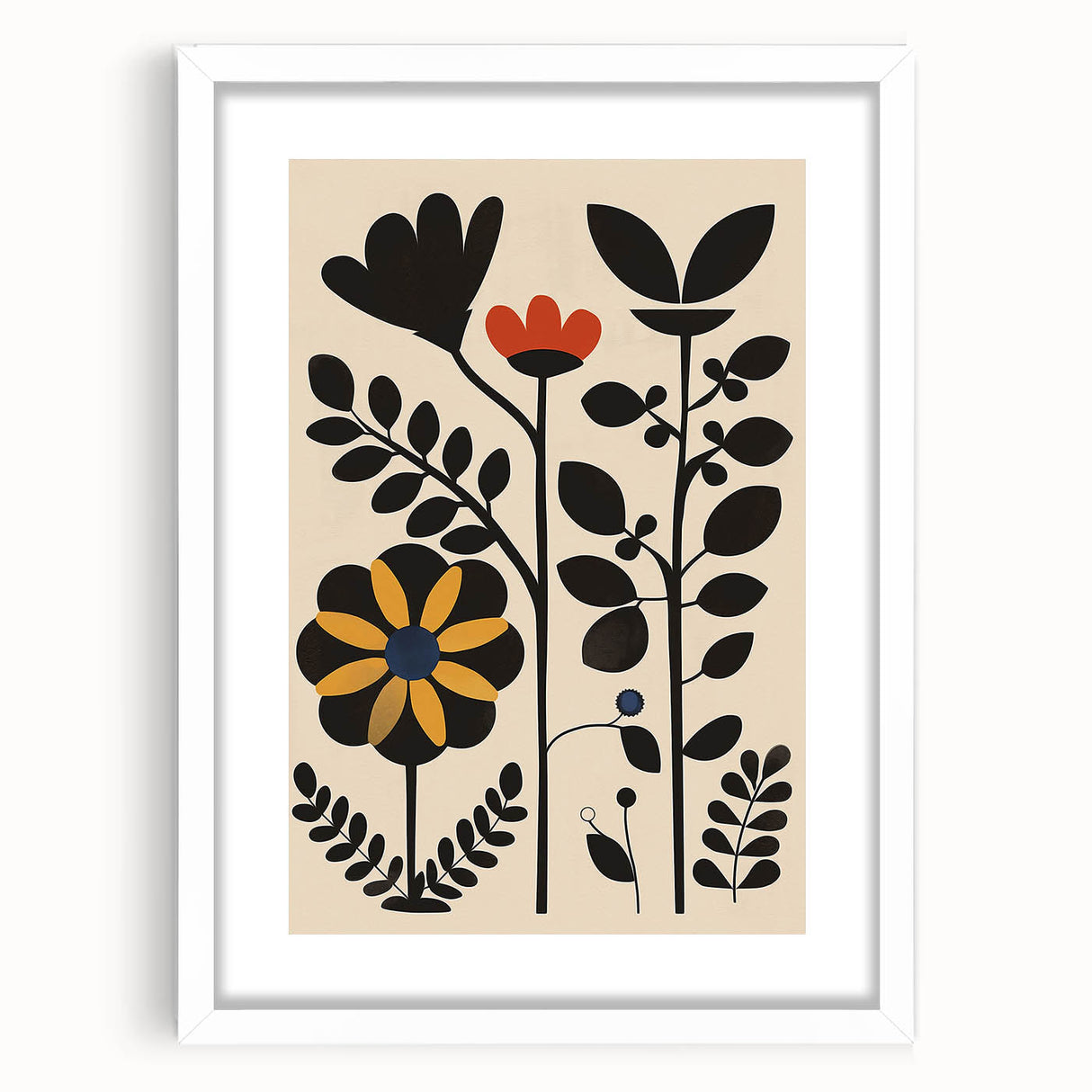 Scandinavian Wall Decor | Bold Minimalist Floral Nordic Art Print | Hygge