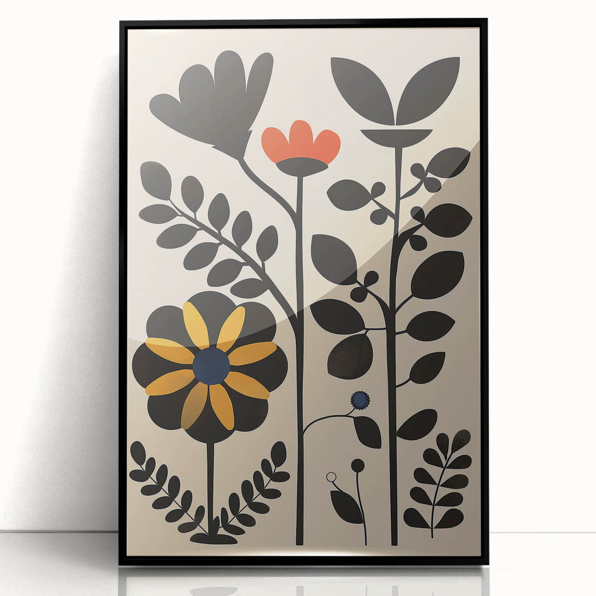 Scandinavian Wall Decor | Bold Minimalist Floral Nordic Art Print | Hygge