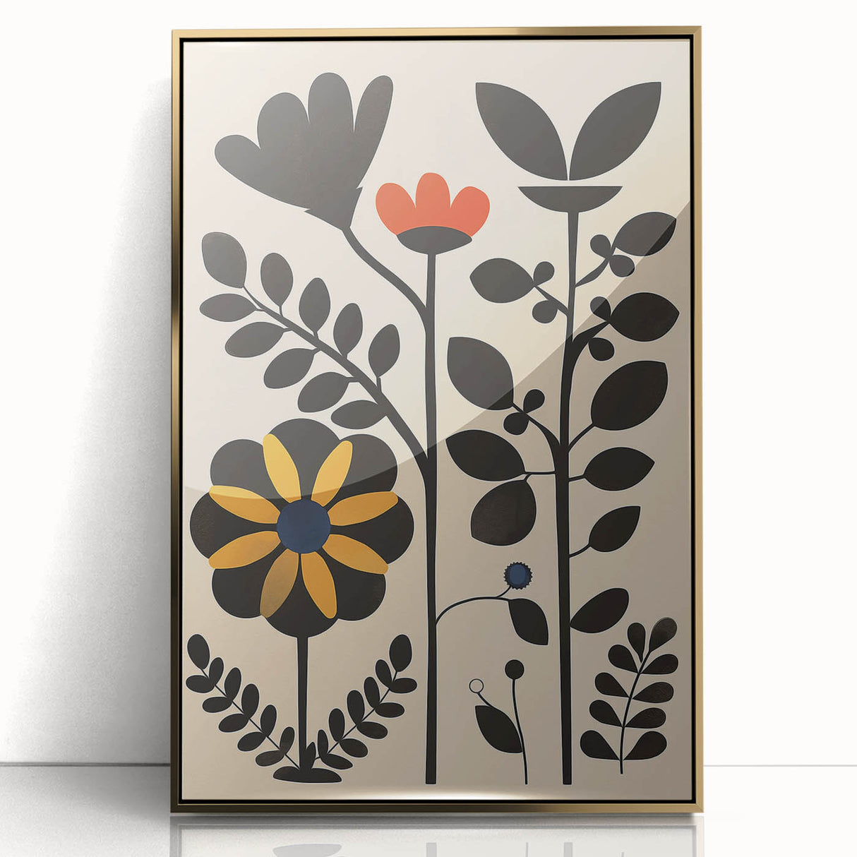 Scandinavian Wall Decor | Bold Minimalist Floral Nordic Art Print | Hygge