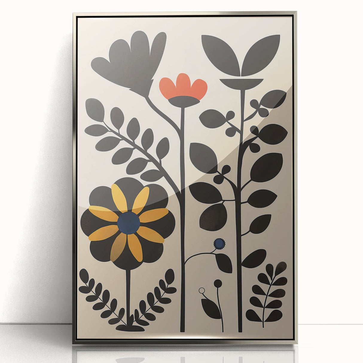 Scandinavian Wall Decor | Bold Minimalist Floral Nordic Art Print | Hygge