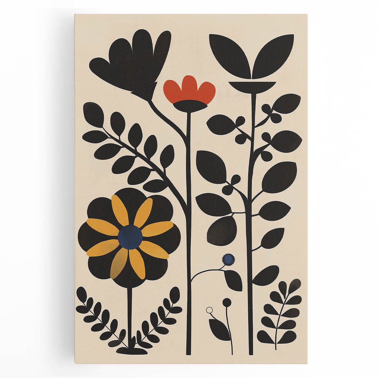 Scandinavian Wall Decor | Bold Minimalist Floral Nordic Art Print | Hygge