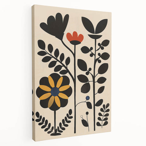 Scandinavian Wall Decor | Bold Minimalist Floral Nordic Art Print | Hygge