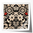 Scandinavian Floral Wall Art | Nordic Black and Beige Art Print | Hygge